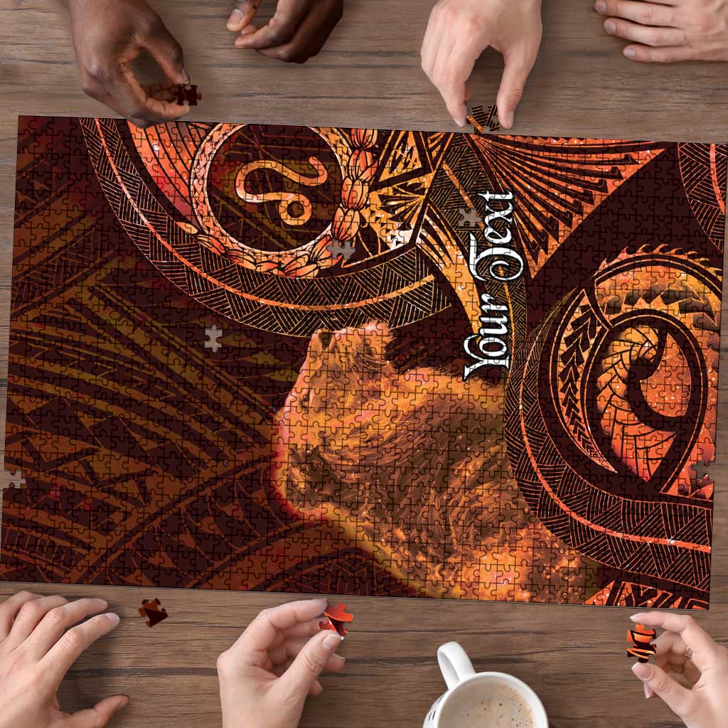 Personalised Polynesia Zodiac Leo Puzzle Galaxy Polynesian Pattern Chest Tattoo Style