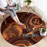 Personalised Polynesia Zodiac Leo Round Carpet Galaxy Polynesian Pattern Chest Tattoo Style