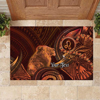 Personalised Polynesia Zodiac Leo Rubber Doormat Galaxy Polynesian Pattern Chest Tattoo Style