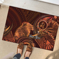 Personalised Polynesia Zodiac Leo Rubber Doormat Galaxy Polynesian Pattern Chest Tattoo Style