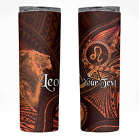 Personalised Polynesia Zodiac Leo Skinny Tumbler Galaxy Polynesian Pattern Chest Tattoo Style