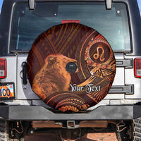 Personalised Polynesia Zodiac Leo Spare Tire Cover Galaxy Polynesian Pattern Chest Tattoo Style