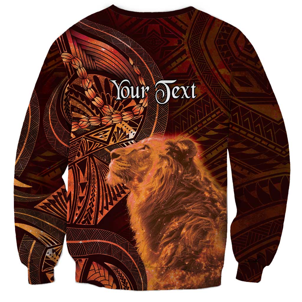 Personalised Polynesia Zodiac Leo Sweatshirt Galaxy Polynesian Pattern Chest Tattoo Style