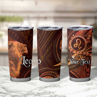 Personalised Polynesia Zodiac Leo Tumbler Cup Galaxy Polynesian Pattern Chest Tattoo Style