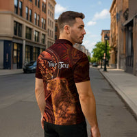 Personalised Polynesia Zodiac Leo Zipper Polo Shirt Galaxy Polynesian Pattern Chest Tattoo Style LT14 - Polynesian Pride
