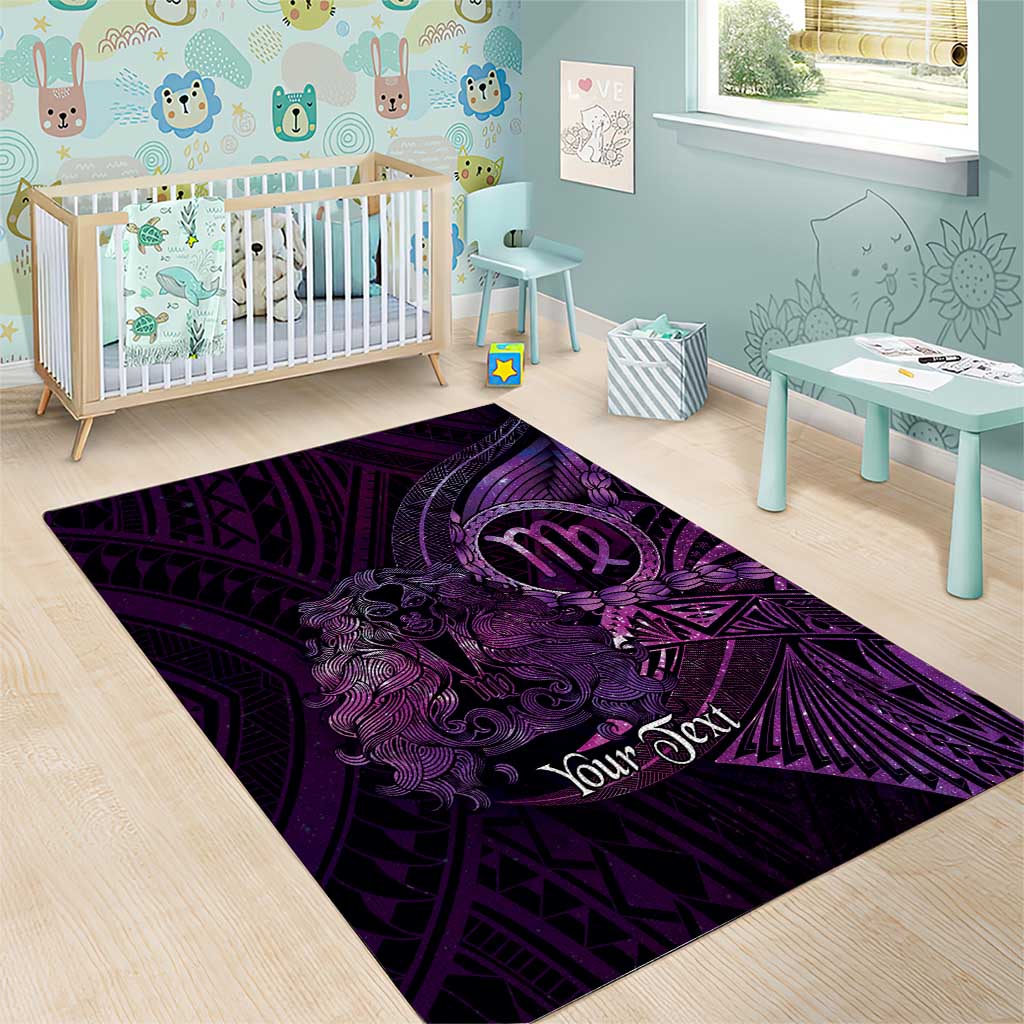 Personalised Polynesia Zodiac Virgo Area Rug Galaxy Polynesian Pattern Chest Tattoo Style
