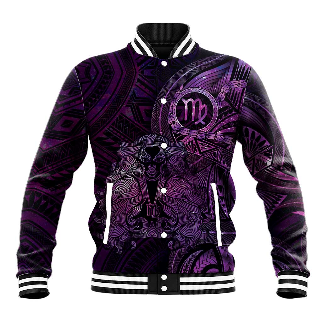 Personalised Polynesia Zodiac Virgo Baseball Jacket Galaxy Polynesian Pattern Chest Tattoo Style
