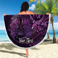 Personalised Polynesia Zodiac Virgo Beach Blanket Galaxy Polynesian Pattern Chest Tattoo Style