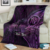 Personalised Polynesia Zodiac Virgo Blanket Galaxy Polynesian Pattern Chest Tattoo Style