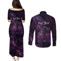 Personalised Polynesia Zodiac Virgo Couples Matching Puletasi and Long Sleeve Button Shirt Galaxy Polynesian Pattern Chest Tattoo Style LT14 - Polynesian Pride