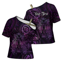 Personalised Polynesia Zodiac Virgo Cross Shoulder Shirt Galaxy Polynesian Pattern Chest Tattoo Style LT14 - Polynesian Pride
