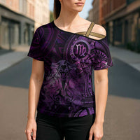Personalised Polynesia Zodiac Virgo Cross Shoulder Shirt Galaxy Polynesian Pattern Chest Tattoo Style LT14 - Polynesian Pride