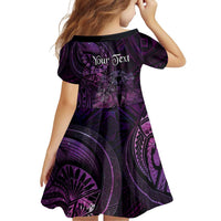 Personalised Polynesia Zodiac Virgo Family Matching Off The Shoulder Long Sleeve Dress and Hawaiian Shirt Galaxy Polynesian Pattern Chest Tattoo Style LT14 - Polynesian Pride