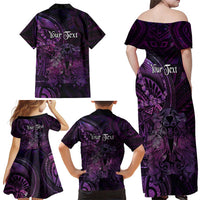 Personalised Polynesia Zodiac Virgo Family Matching Off Shoulder Maxi Dress and Hawaiian Shirt Galaxy Polynesian Pattern Chest Tattoo Style LT14 - Polynesian Pride