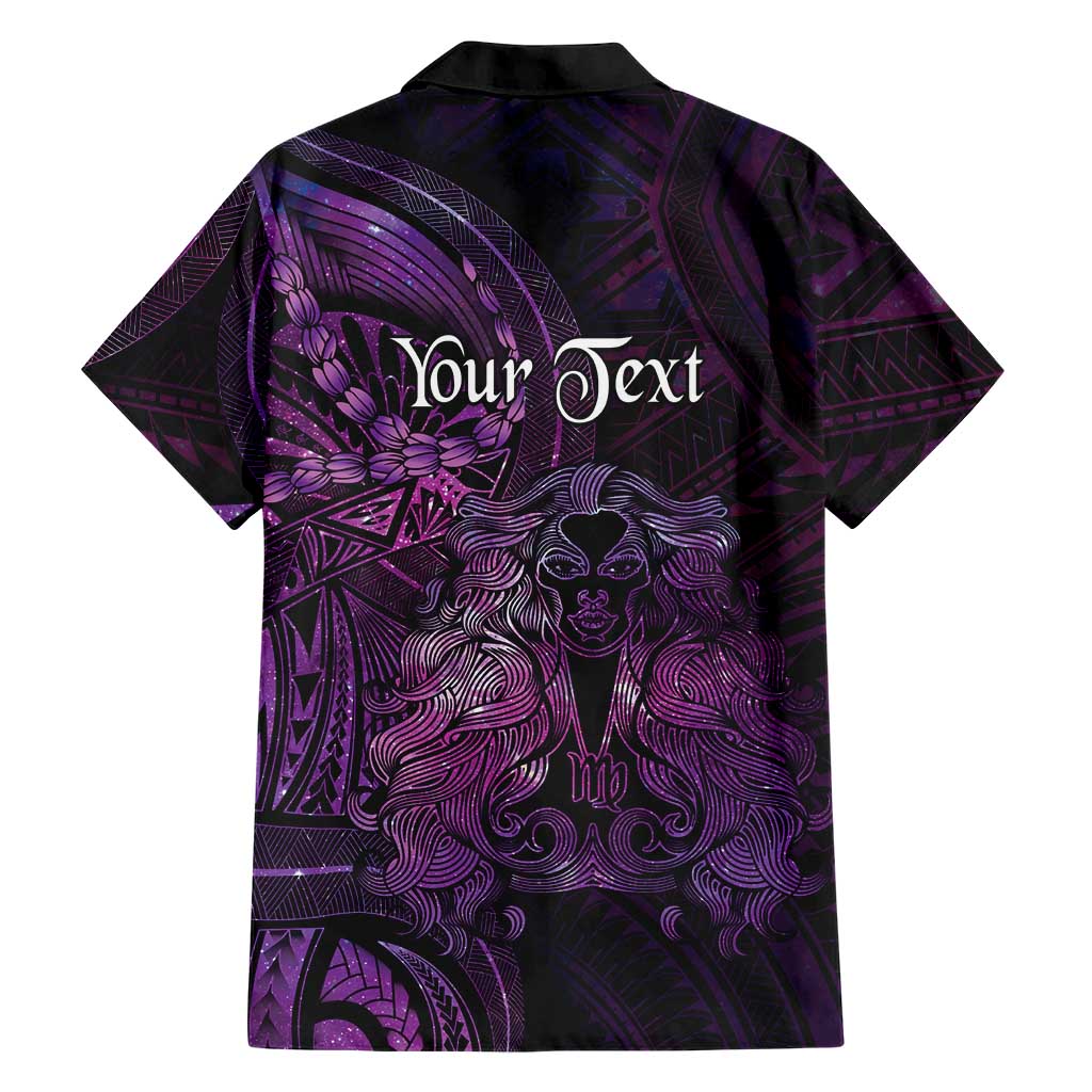 Personalised Polynesia Zodiac Virgo Family Matching Off Shoulder Short Dress and Hawaiian Shirt Galaxy Polynesian Pattern Chest Tattoo Style LT14 - Polynesian Pride