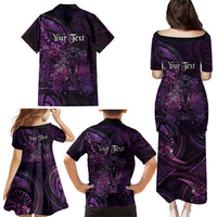 Personalised Polynesia Zodiac Virgo Family Matching Puletasi and Hawaiian Shirt Galaxy Polynesian Pattern Chest Tattoo Style