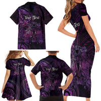 Personalised Polynesia Zodiac Virgo Family Matching Short Sleeve Bodycon Dress and Hawaiian Shirt Galaxy Polynesian Pattern Chest Tattoo Style LT14 - Polynesian Pride