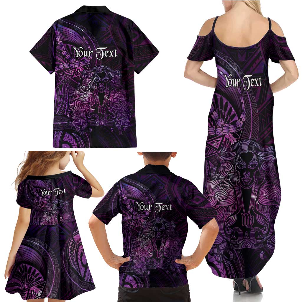Personalised Polynesia Zodiac Virgo Family Matching Summer Maxi Dress and Hawaiian Shirt Galaxy Polynesian Pattern Chest Tattoo Style LT14 - Polynesian Pride