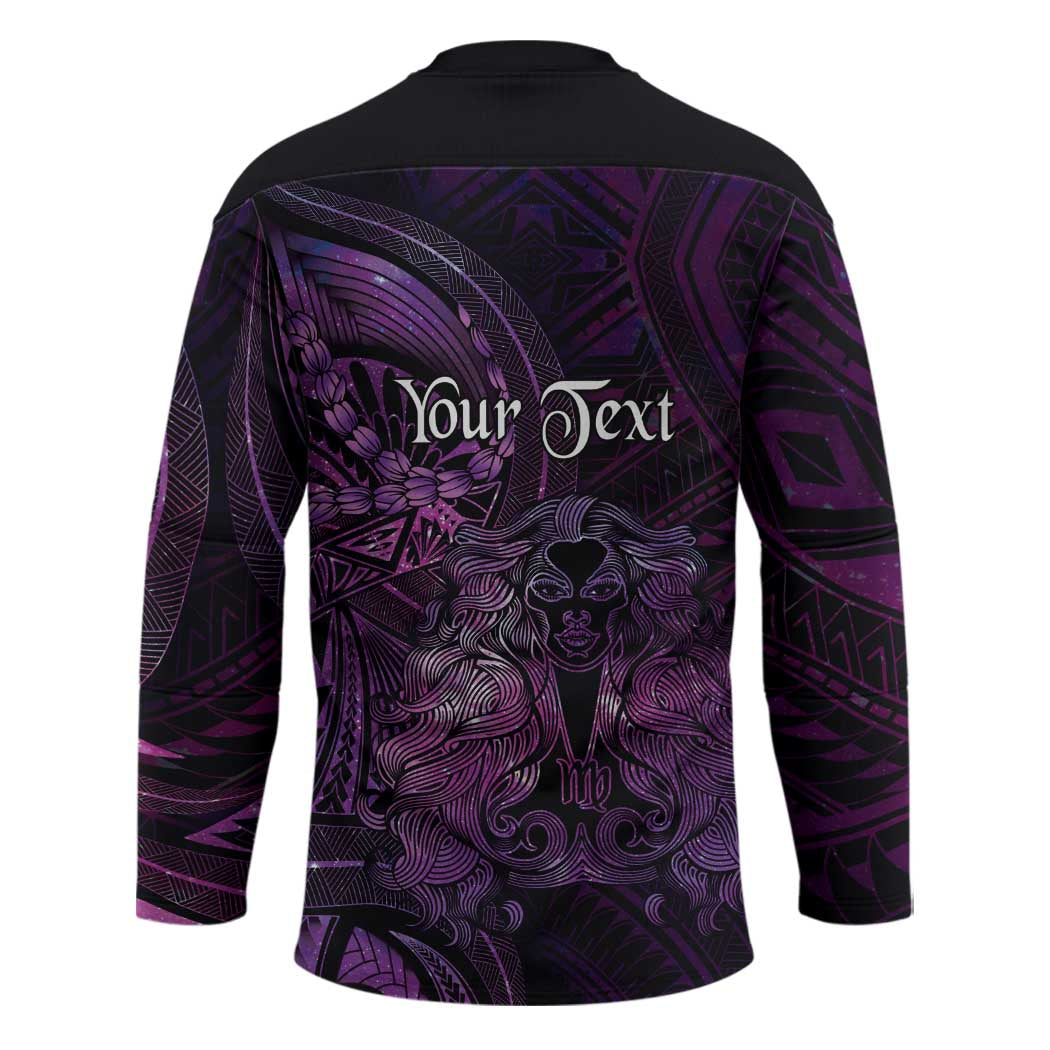 Personalised Polynesia Zodiac Virgo Hockey Jersey Galaxy Polynesian Pattern Chest Tattoo Style LT14 - Polynesian Pride