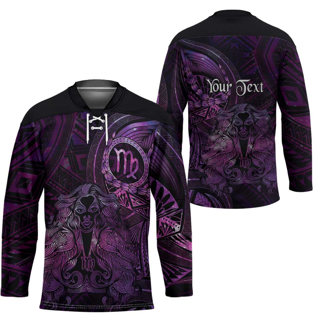 Personalised Polynesia Zodiac Virgo Hockey Jersey Galaxy Polynesian Pattern Chest Tattoo Style LT14 - Polynesian Pride