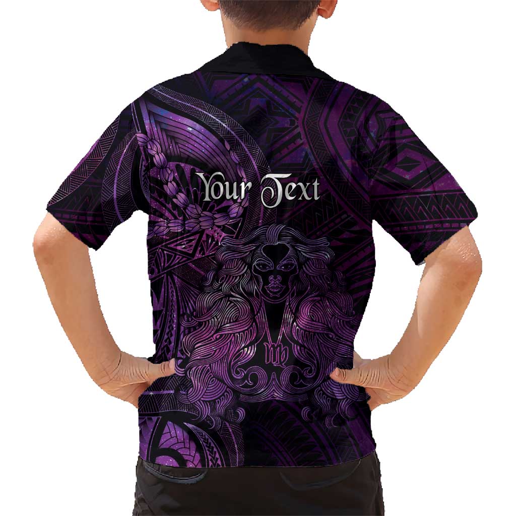 Personalised Polynesia Zodiac Virgo Kid Hawaiian Shirt Galaxy Polynesian Pattern Chest Tattoo Style LT14 - Polynesian Pride