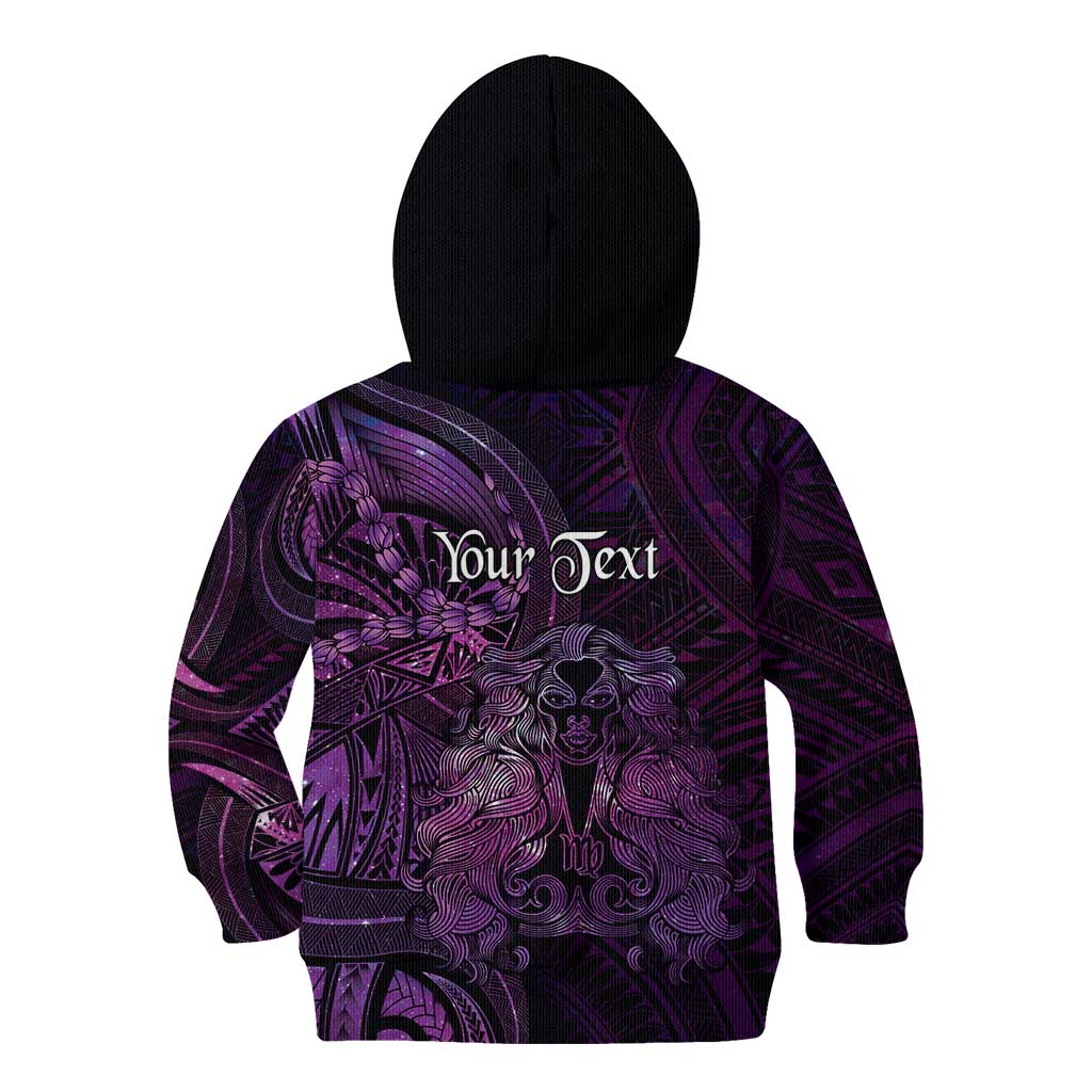 Personalised Polynesia Zodiac Virgo Kid Hoodie Galaxy Polynesian Pattern Chest Tattoo Style LT14 - Polynesian Pride
