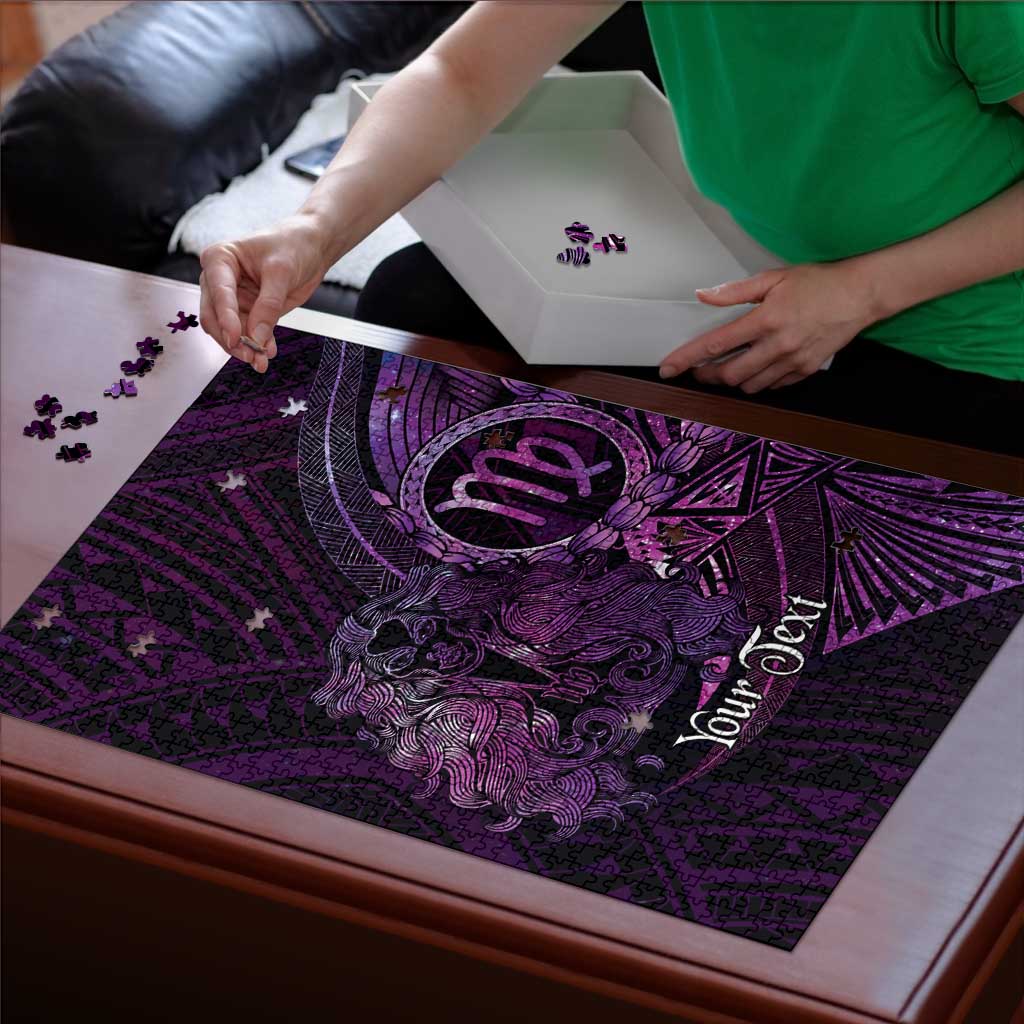 Personalised Polynesia Zodiac Virgo Puzzle Galaxy Polynesian Pattern Chest Tattoo Style