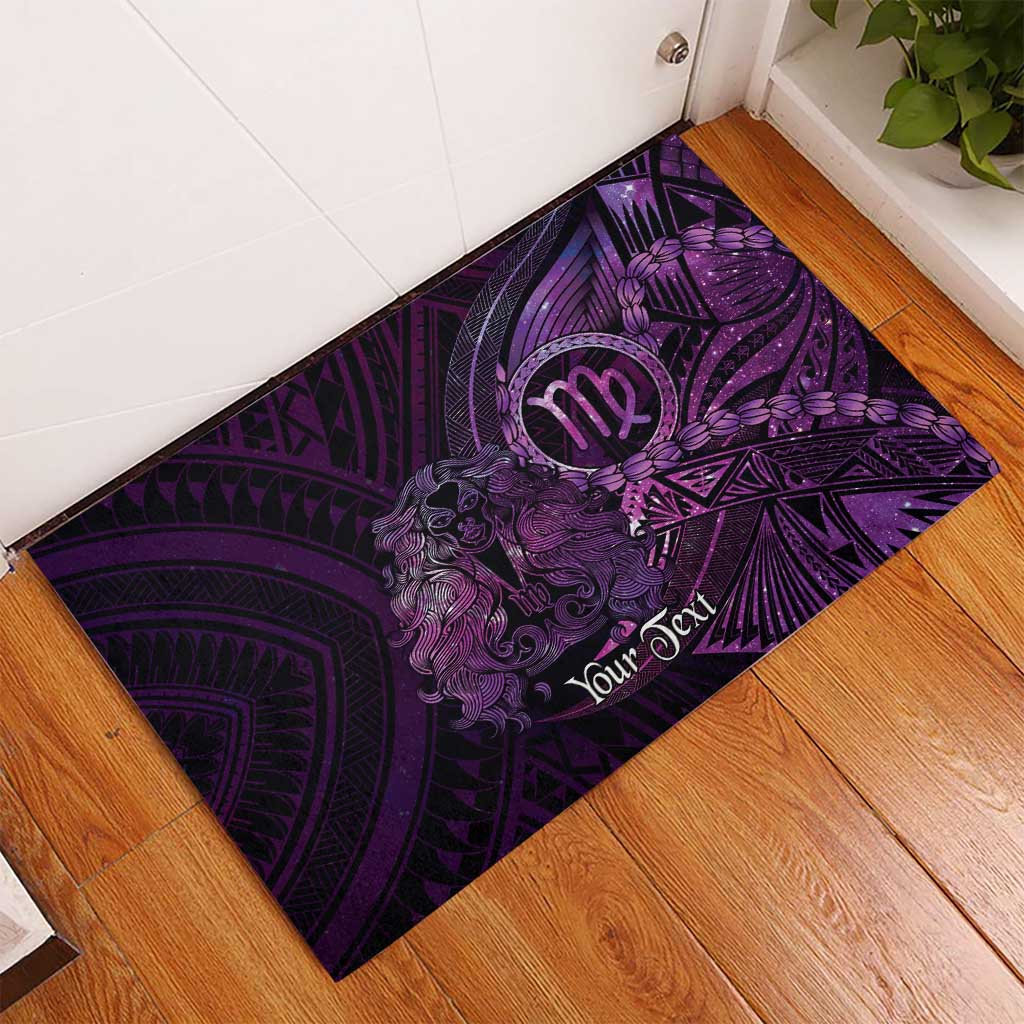 Personalised Polynesia Zodiac Virgo Rubber Doormat Galaxy Polynesian Pattern Chest Tattoo Style