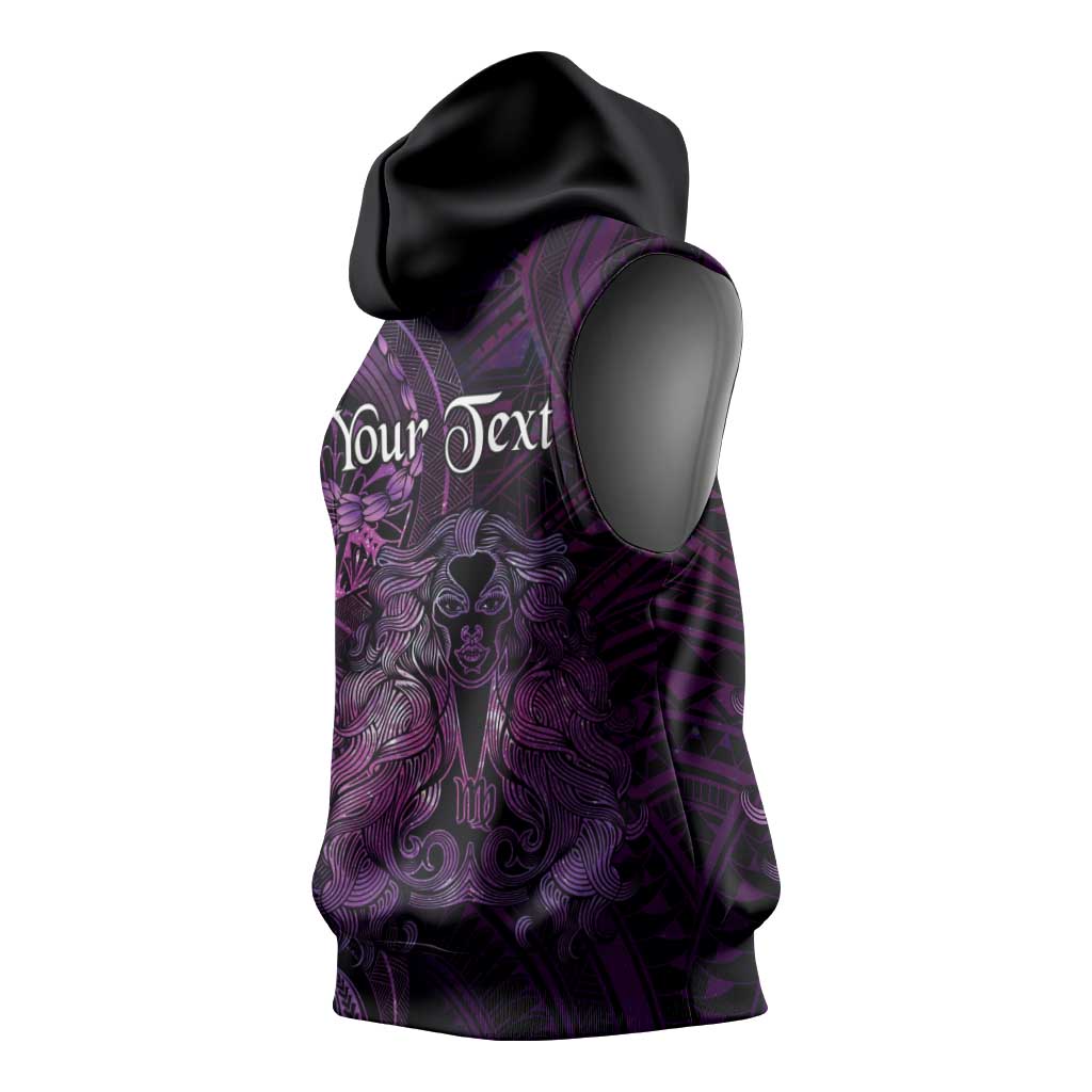 Personalised Polynesia Zodiac Virgo Sleeveless Hoodie Galaxy Polynesian Pattern Chest Tattoo Style LT14 - Polynesian Pride