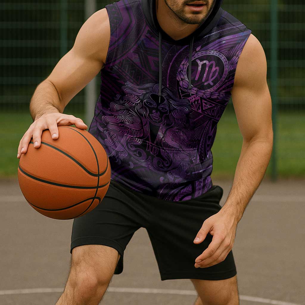Personalised Polynesia Zodiac Virgo Sleeveless Hoodie Galaxy Polynesian Pattern Chest Tattoo Style LT14 - Polynesian Pride