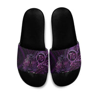 Personalised Polynesia Zodiac Virgo Slide Sandals Galaxy Polynesian Pattern Chest Tattoo Style