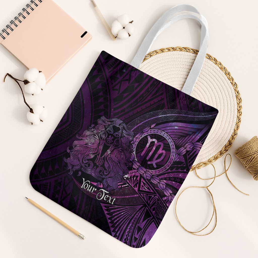 Personalised Polynesia Zodiac Virgo Tote Bag Galaxy Polynesian Pattern Chest Tattoo Style