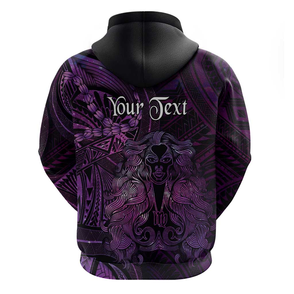 Personalised Polynesia Zodiac Virgo Zip Hoodie Galaxy Polynesian Pattern Chest Tattoo Style LT14 - Polynesian Pride