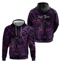 Personalised Polynesia Zodiac Virgo Zip Hoodie Galaxy Polynesian Pattern Chest Tattoo Style LT14 - Polynesian Pride
