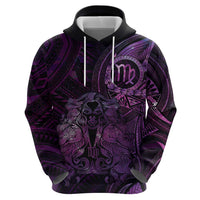 Personalised Polynesia Zodiac Virgo Zip Hoodie Galaxy Polynesian Pattern Chest Tattoo Style LT14 - Polynesian Pride