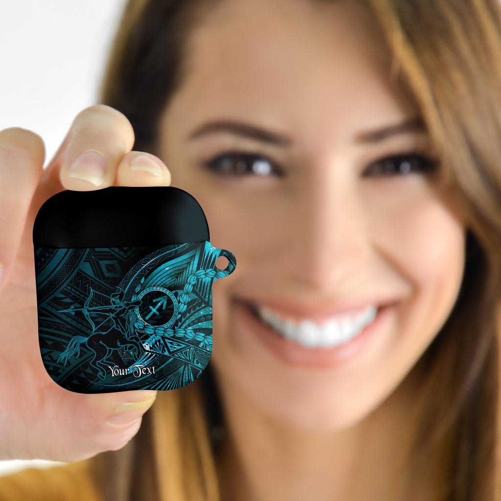 Personalised Polynesia Zodiac Sagittarius AirPods Case Galaxy Polynesian Pattern Chest Tattoo Style