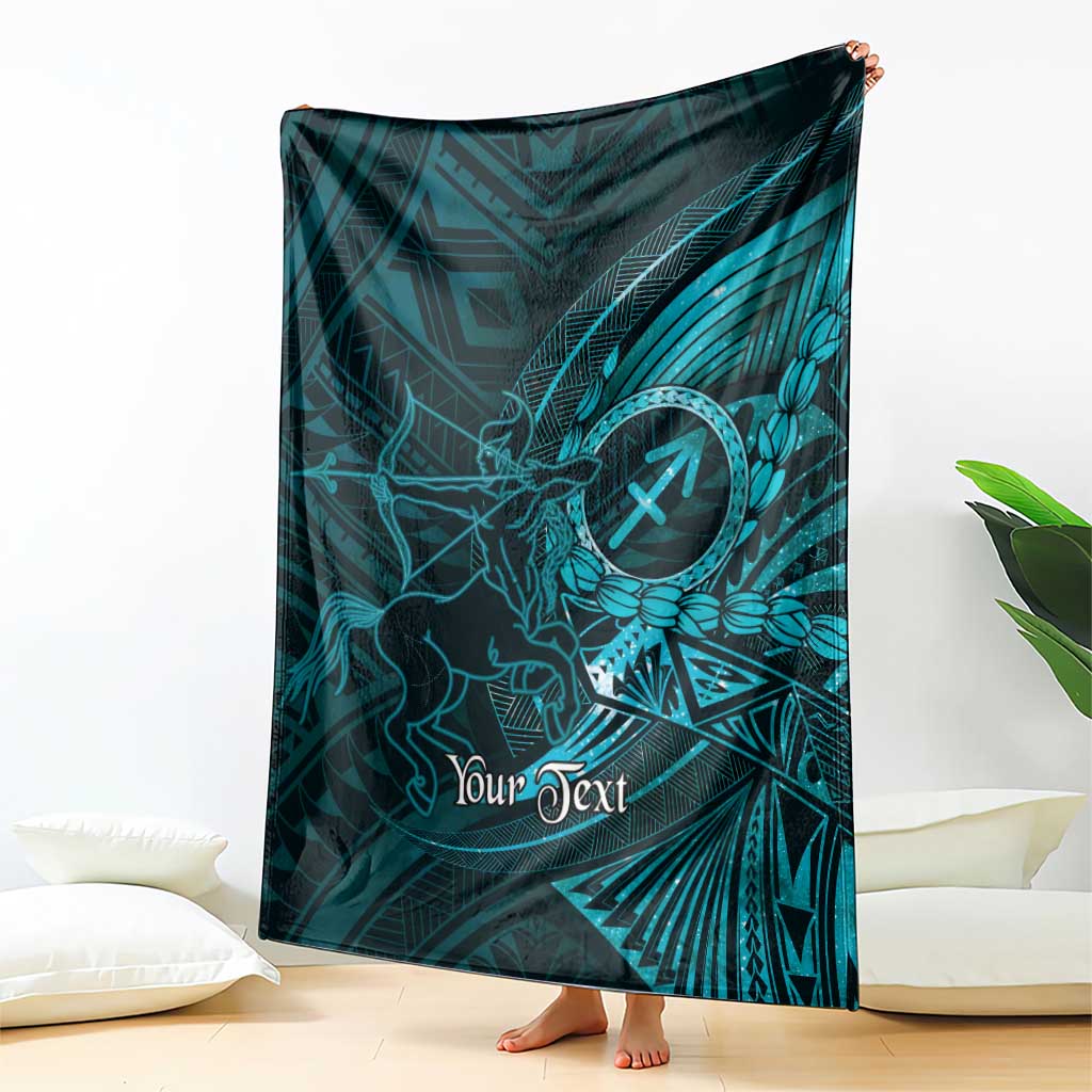 Personalised Polynesia Zodiac Sagittarius Blanket Galaxy Polynesian Pattern Chest Tattoo Style
