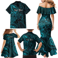 Personalised Polynesia Zodiac Sagittarius Family Matching Mermaid Dress and Hawaiian Shirt Galaxy Polynesian Pattern Chest Tattoo Style LT14 - Polynesian Pride