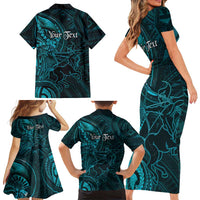 Personalised Polynesia Zodiac Sagittarius Family Matching Short Sleeve Bodycon Dress and Hawaiian Shirt Galaxy Polynesian Pattern Chest Tattoo Style LT14 - Polynesian Pride