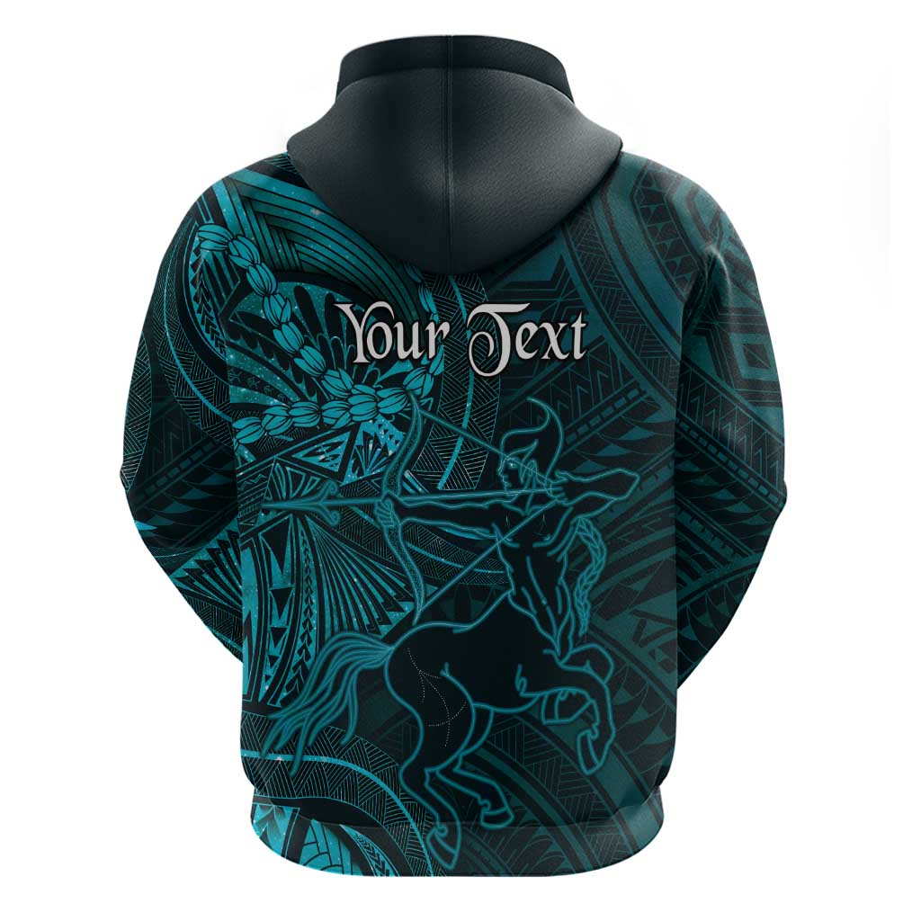 Personalised Polynesia Zodiac Sagittarius Hoodie Galaxy Polynesian Pattern Chest Tattoo Style
