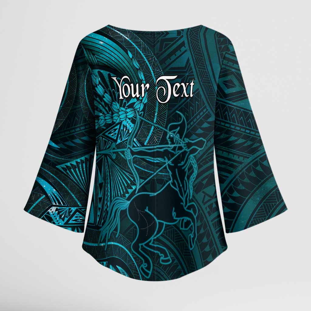 Personalised Polynesia Zodiac Sagittarius Kimono Sleeve Blouse Galaxy Polynesian Pattern Chest Tattoo Style LT14 - Polynesian Pride