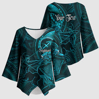 Personalised Polynesia Zodiac Sagittarius Kimono Sleeve Blouse Galaxy Polynesian Pattern Chest Tattoo Style LT14 - Polynesian Pride