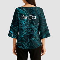 Personalised Polynesia Zodiac Sagittarius Kimono Sleeve Blouse Galaxy Polynesian Pattern Chest Tattoo Style LT14 - Polynesian Pride