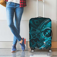 Personalised Polynesia Zodiac Sagittarius Luggage Cover Galaxy Polynesian Pattern Chest Tattoo Style LT14 - Polynesian Pride