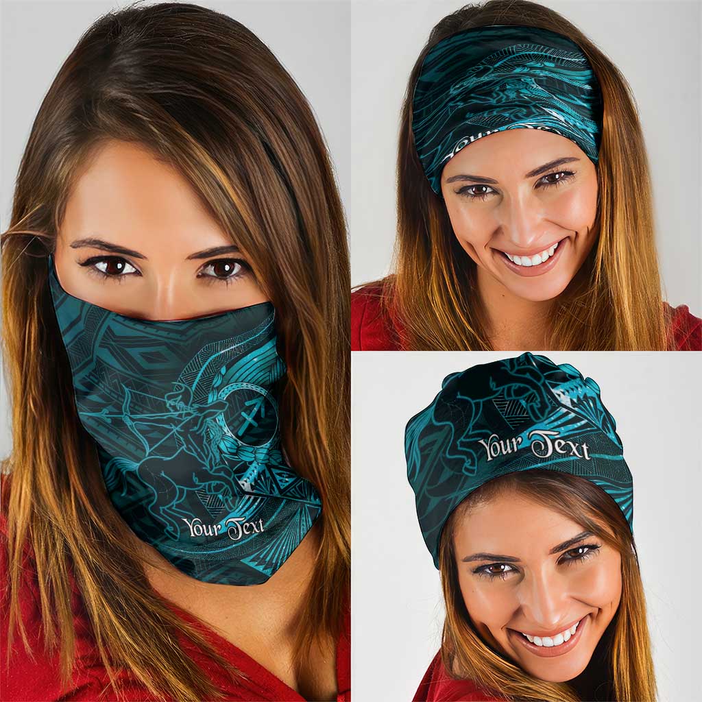 Personalised Polynesia Zodiac Sagittarius Neck Gaiter Galaxy Polynesian Pattern Chest Tattoo Style