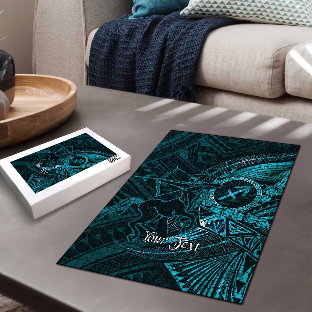 Personalised Polynesia Zodiac Sagittarius Puzzle Galaxy Polynesian Pattern Chest Tattoo Style