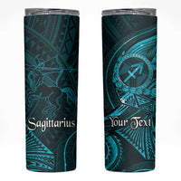 Personalised Polynesia Zodiac Sagittarius Skinny Tumbler Galaxy Polynesian Pattern Chest Tattoo Style