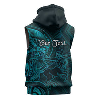 Personalised Polynesia Zodiac Sagittarius Sleeveless Hoodie Galaxy Polynesian Pattern Chest Tattoo Style LT14 - Polynesian Pride