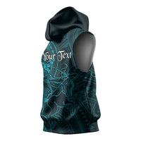 Personalised Polynesia Zodiac Sagittarius Sleeveless Hoodie Galaxy Polynesian Pattern Chest Tattoo Style LT14 - Polynesian Pride
