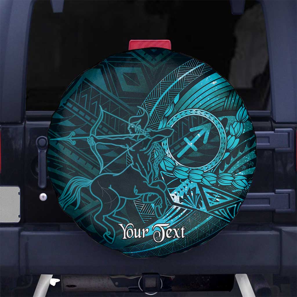Personalised Polynesia Zodiac Sagittarius Spare Tire Cover Galaxy Polynesian Pattern Chest Tattoo Style
